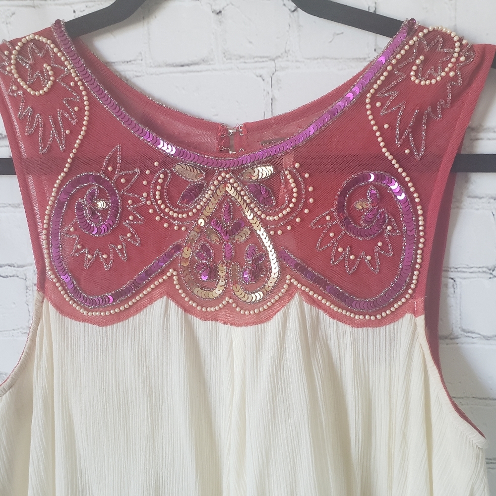 Free People Sequins Embellished Flowy Top XS - Picture 2 of 13